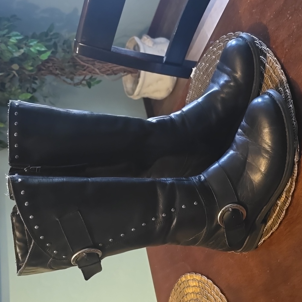 Harley Davidson Leather Boots with Buckle